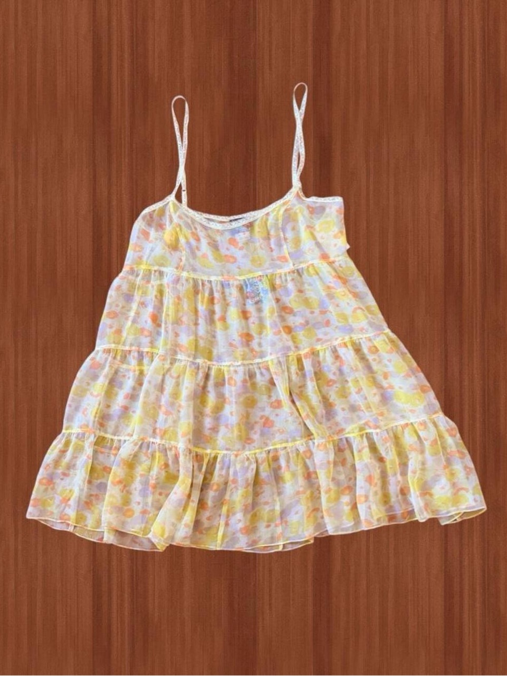 Free People Floral Sheer Babydoll Nightgown S NWT